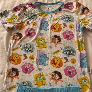 Disney Colorful Character Print Nightgown Short Set